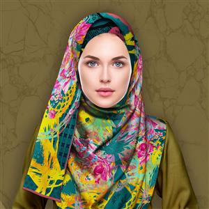 تصویر 4 از گالری عکس روسری رنگارنگ جذاب با گل های زیبا