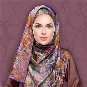 تصویر 4 از گالری عکس طرح روسری با رنگ های ترکیبی زیبا