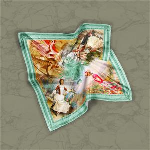 تصویر 2 از گالری عکس روسری با نقاشی رنگ روغن کلاسیک باروک