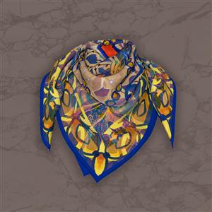 تصویر 5 از گالری عکس روسری آبی و زرد با نقاشی رقصندگان ایرانی