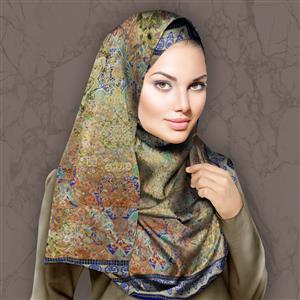 تصویر 3 از گالری عکس طرح روسری سبک ایرانی آبی قهوه ای