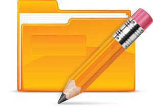 پوشه و مداد جدا شده بر روی وکتور پس زمینه سفید