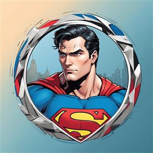 طرح خاص سوپرمن با قاب نقره ای شکسته و مدرن مناسب پوستر دیواری نوجوان