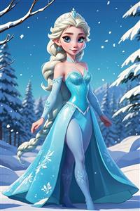 پرتره فانتزی الهه مو طلایی با آرایش و جواهرات طلایی و آبی