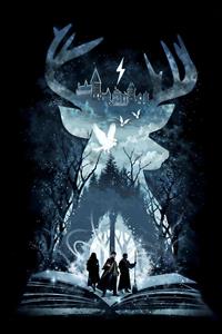 تصویر هری پاتر و هاگوارتز با سبک فانتزی و حال و هوای تاریک