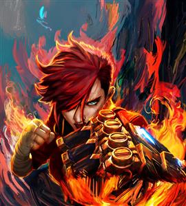 تصویر هنری وای آرکین در میان آتش برای چاپ روی تابلوهای دیواری