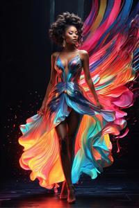 تصویر پرتره زن مو کوتاه آبی با تاج فانتزی برای چاپ تابلو اتاق خواب