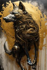 عکس سر گرگ یا روباه طلایی لاکچری برای تابلو دکوراتیو مدرن