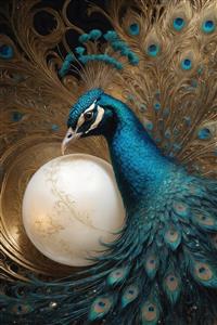 عکس سر طاووس با جزئیات خیره‌کننده برای تابلو مدرن