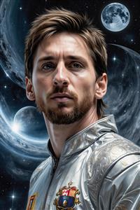 تصویر لیونل مسی در فضا برای چاپ روی تابلو