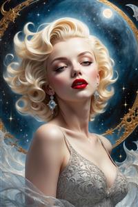 طرح فانتزی مرلین مونرو در کهکشان برای پوستر دیواری
