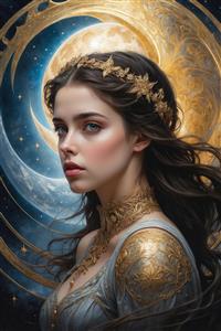 تصویر فانتزی الهه ماه و زمین برای پوستر مدرن