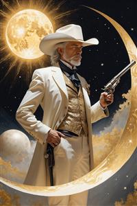 تصویر کابوی در نقش گاوچران فضایی با تفنگ