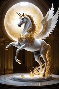 تصویر اسب بالدار پگاسوس با شاخ برای تابلو پذیرایی مجلل