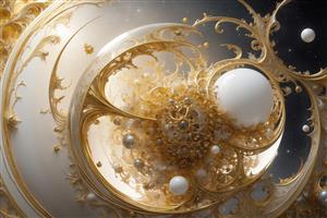 تصویر مرد در تالار کهکشانی طلایی برای تابلو مدرن