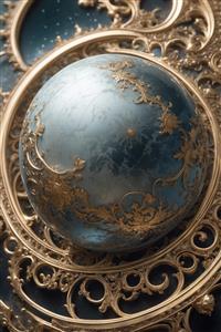 طرح انتزاعی سیاره زمین فیروزه‌ای برای تابلو دیواری