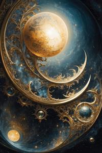 عکس سیاره فانتزی در کهکشان برای پوستر دیواری پذیرایی