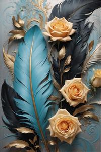 عکس گل رز و پر فانتزی برای روتختی