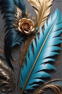 عکس پر فانتزی با رز طلایی برای تابلو دکوراتیو