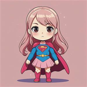 عکس کاراکتر سوپرگرل با موهای قهوه‌ای روشن و شنل قرمز