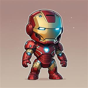 عکس مرد آهنی کارتونی با چشم‌های نورانی و استایل فانتزی