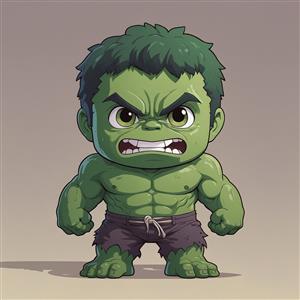 طرح کاراکتر هالک فانتزی عضلانی با چهره عصبانی باکیفیت