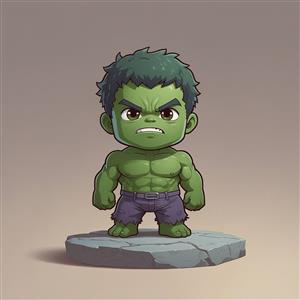 تصویر هالک فانتزی ایستاده روی سنگ با کیفیت بالا