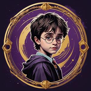 تصویر هری پاتر فانتزی با کلاه و پس‌زمینه دوار جادویی