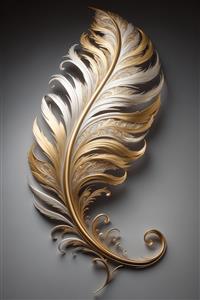 عکس پر فانتزی با بافت ظریف و رنگ‌های سفید و طلایی