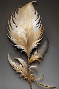 عکس دو پر فانتزی متقاطع با تزیینات ظریف طلایی