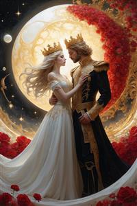 عکس پادشاه و ملکه فانتزی عاشقانه با جزئیات بالا