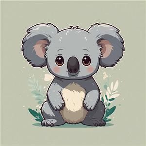 عکس کوالا فانتزی در میان گیاهان با رنگ‌های ملایم