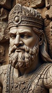 عکس تندیس پادشاه قدیمی با کلاه پادشاهی باکیفیت