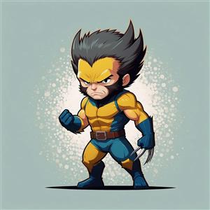 تصویر کاراکتر وولورین خشمگین با پنجه‌های فلزی تیز