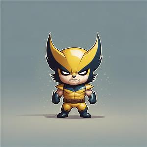 تصویر ولورین کارتونی عصبانی با استایل مینیمال