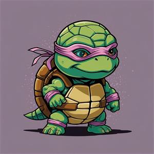 عکس لاک‌پشت نینجا دوناتلو فانتزی با پس‌زمینه بنفش