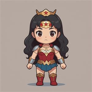 عکس کاراکتر واندر ومن با تاج شاخدار برای دکوراسیون اتاق