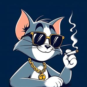 تابلوی مدرن گربه با زنجیر طلا و استایل رپ ویژه دکوراسیون اتاق جوانان، باشگاه‌های ورزشی و محیط‌های هنری به صورت پوستر دیواری