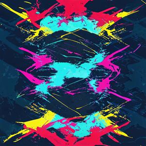 طرح گرافیکی مهیج با پاشش رنگ‌های نئونی مناسب چاپ روی کوسن، ماگ و پوستر دیواری اتاق نوجوان