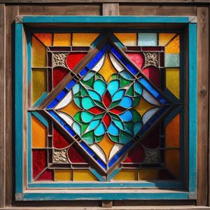 طرح اسلیمی لوزی با ترکیب رنگ‌های گرم برای پوستر دیواری سه بعدی و دکور راهروهای لوکس