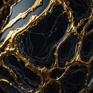 طرح انتزاعی سنگ مرمر سیاه و طلایی با رگه های درخشان مناسب پوستر دیواری پشت تلویزیون و بین کابینتی آشپزخانه