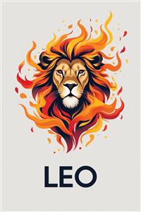 لوگو و طرح گرافیکی سر شیر با یال های آتشین نماد ماه مرداد مناسب برای چاپ روی ماگ، تیشرت و پوستر دیواری اتاق خواب پسرانه و باشگاه های ورزشی