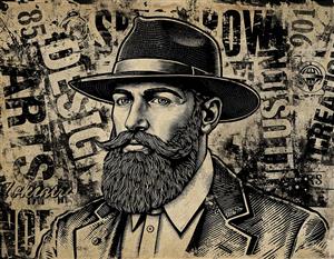 طرح سه بعدی آرایشگاه مردانه با نوشته ها و طرح های گرافیتی