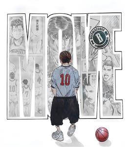 پوستر دیواری انیمه اسلم دانک و بسکتبالیست شماره ۱۰ مناسب برای اتاق گیمینگ و دکوراسیون مدرن