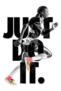 پوستر انگیزشی ورزشی Just Do It با تصویر دختر دونده مناسب سالن های بدنسازی و آکادمی ورزش