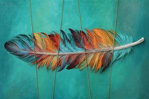 طرح انتزاعی پر رنگارنگ با پس زمینه فیروزه ای برای پوستر دیواری مدرن دفاتر اداری و اتاق کار