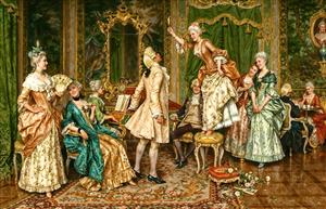 نقاشی کلاسیک فوت شمع، بازی و شیطنت در دربار برای پوستر دیواری خلاقانه اتاق نشیمن و کافه‌های هنری