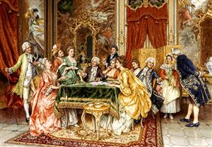 تصویر باکیفیت ضیافت شام و بازی در تالار سلطنتی برای پوستر دیواری سه بعدی پشت تلویزیون و دکوراسیون سالن غذاخوری