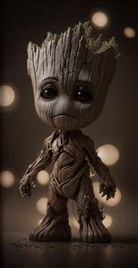 طرح شخصیت محبوب گرود (Groot) با نورپردازی بوکه ویژه پوستر دیواری سه بعدی اتاق گیمینگ و دکوراسیون خلاقانه