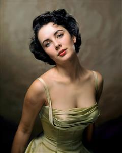 پرتره کلاسیک الیزابت تیلور بازیگر مشهور هالیوود با لباس ساتن ویژه تابلو شاسی اتاق مستر و دکوراسیون آرایشگاه زنانه